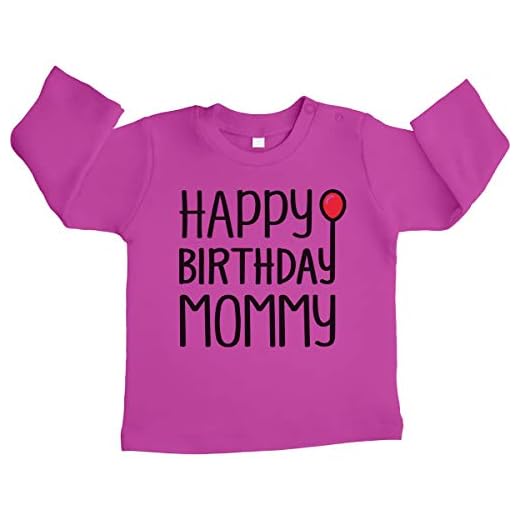 Shirtgeil Grattis på födelsedagen mamma present röd ballong unisex baby långärmad tröja