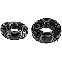 Raindrip 052020P Drip Watering Hose , Black Polyurethane 1/2 inch x 200 Ft & 100050211 Black 016010T 1/4-Inch by 100-Feet Black Polyethylene
