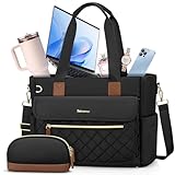 RAINSMORE Teacher Tote Bag 15.6 inch Laptop Bag for Women with Small Bag Work Bags Nurse Bag Professional Computer Briefcase