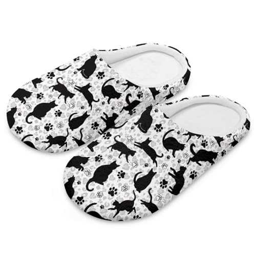 Jeiento Animal House Slippers Womens Home Shoes Warm Comfort Fuzzy Slipper for Spa,Slip-on Bedroom Slides
