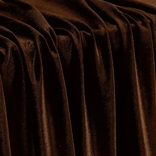Image of Amazon Brand - Umi 10 Mtr Multi Purpose Velvet Fabric Cloth for Decoration, Trousseau Packing, Party Hall, Bouquet, Gift Packing, Decor, Pooja Room (10 Mtr, Coffee), Solid