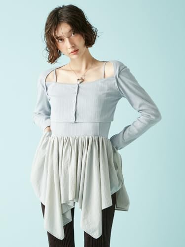 lilybrown カーデセットペプラムトップス Amazon.co.jp: [リリーブラウン] カーデセットペプラムトップス