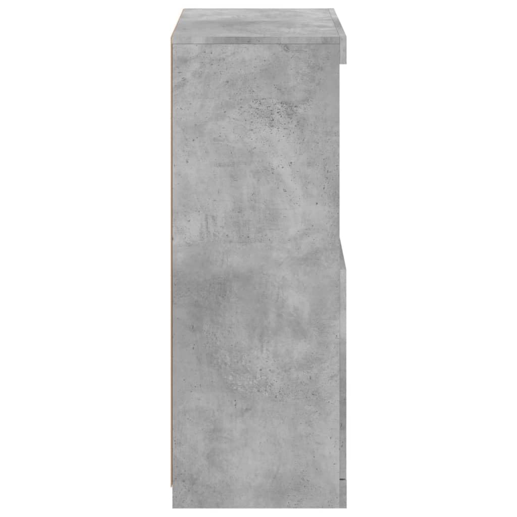 vidaXL Buffet avec Lumières LED, Armoire Latérale de Rangement, Organisateur de Salon Salle de Séjour Maison Intérieur, Moderne, Gris Béton