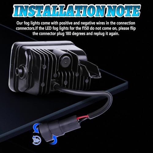 2018 Upgrade LED Fog Lights for 2015-2018 Ford F150 4 Inch LED Fog Light Assembly Kit,48W CREE Waterproof LED Bumper Lamps Set-1Pair