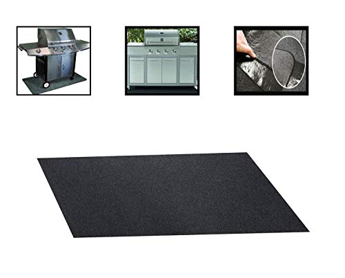 Under Gas Grill Mat, Deck Patio Spill Stain Spark Protection Rug Splatter Flame Retardant Rectangle Protective Mat 48‘’x30‘’