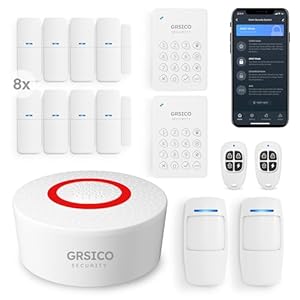Wireless Home Alarm System 15 Piece Kit, WiFi Alarm System for Home Security with Phone APP Alert (Alarm Siren, Keypad, Remote, Motion, and Door Sensors) for Home, Apartment, Work with Alexa