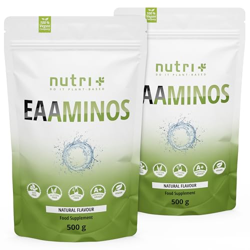 Nutri + EAA Pulver Neutral 1 kg hochdosiert + vegan - 9 essentielle Aminosäuren - 1000 g Natural ohne Süßstoff, Zusatzstoff & künstlichen Geschmack