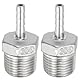 PATIKIL 304 Edelstahl-Schlauchanschluss, 2er-Pack 1/4 Schlauchanschluss x 1/2 NPT Gewinde Rohrverbinder Adapter Schnellkupplungen für Bohrung Luft Wasser Verbindung