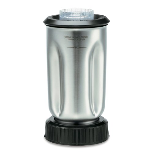 Super Sale 🛒 Waring Commercial CAC37 Complete Stainless Steel Container with Blade and Lid, 32-Ounce,Silver