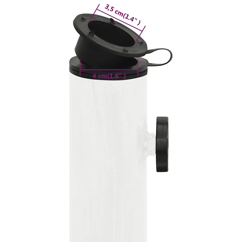 Supporto per ombrellone bianco in ghisa, 45 x 45 x 30 cm, base per asta dell'ombrellone adattatore per 35, 38, 48 mm, giardino, terrazza, stabilità