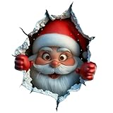 Adesivi murali creativi natalizi, divertenti adesivi natalizi che rompono i muri, adesivis rimovibili di Babbo Natale/pupazzo di neve/renna, decorazioni natalizie per finestre, pareti e frigorifero