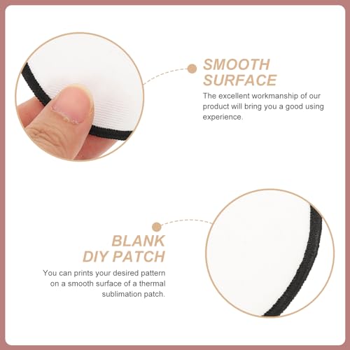 Exceart IX18UJA08EXY5WT40250914 Crochet Hats 10Pcs Round Sublimation Patches Iron On Patches Fabric Blank Applique Embroidered Motif Clothing Supplies thumb #5