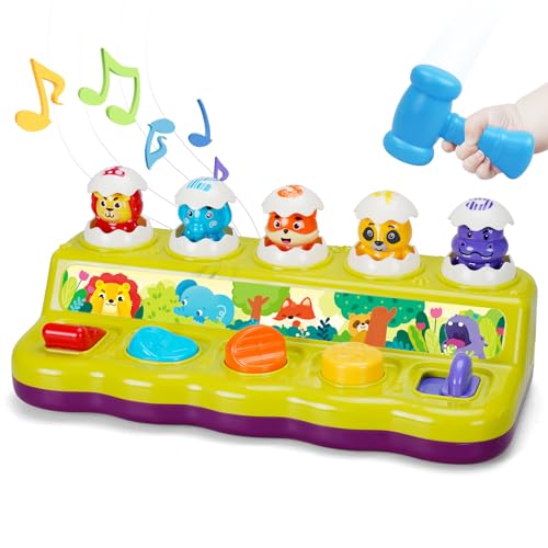 Image of FS Toddler Pop Up Toy with Music and Light, Cause and Effect Toys for 6 9 12 18 Month Old Baby, Early Learning Educational Toys for 1 2 Year Old Boy and Girls Gifts