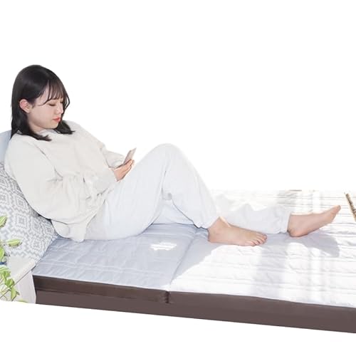 アキレス 健康サポートマットレス FloatWave ハードタイプ S(シングル) グレー×カーキ 3つ折り 日本製 190N かため 厚さ10cm[寝具・マットレス・高反発・三つ折り・硬め] 体圧分散 安定感