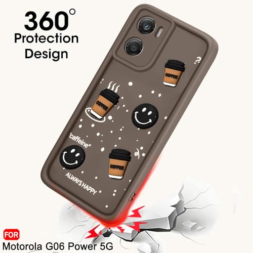 Image of TheGiftKart Back Cover Case for Motorola Moto G06 Power 5G | Cute Fun Cartoon 3D Bear Coffee Case | Full Camera Protection | Shockproof Back Cover Case for Motorola Moto G06 Power 5G (Silicone, Brown)