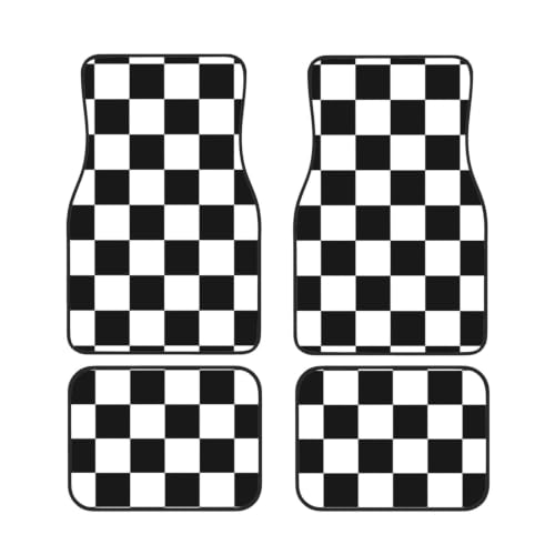 Alfombrillas para coche con diseño deportivo de bandera a cuadros para viajes y uso diario