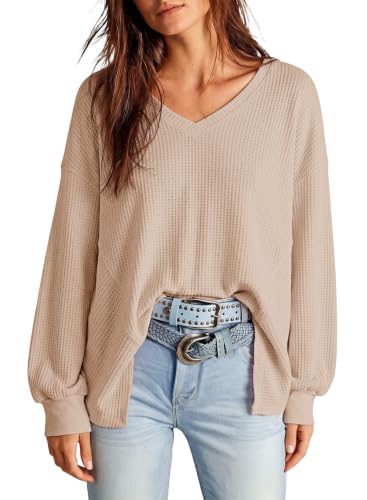 Image of Dokotoo Womens Waffle Knit Tops Trendy Fashion 2026 Oversized T Shirts