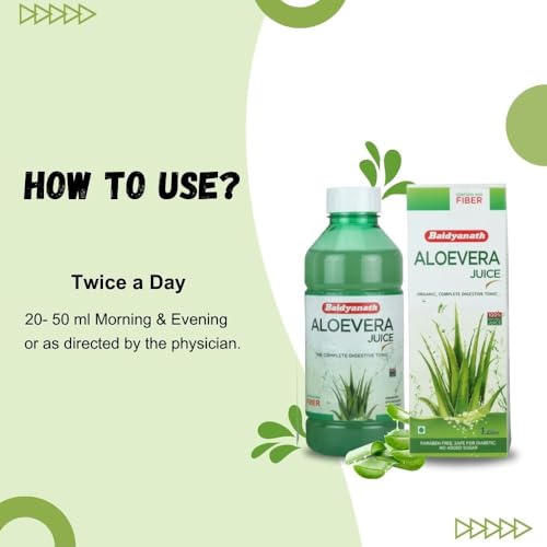 Image of Baidyanath Aloe Vera juice with Pulp, All Natural tonic for Immunity, Better digestion and Glowing Skin, 1000 ml