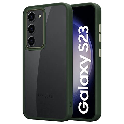 iCatchy Coque pour Samsung Galaxy S23 Anti-Rayures Arrière Rigide Transparent Bumper Bumper Cover [Anti-jaunissement] - Vert Cover