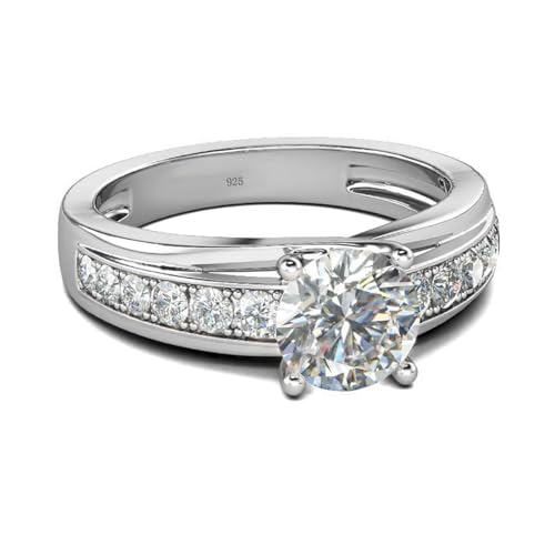 Moissanite Engagement Rings 1.27cttw D Color VVS1 Clarity Round Brilliant Cut Moissanite Wedding Anniversary Engagement Ring for Women, Promise Wedding Anniversary Giving2