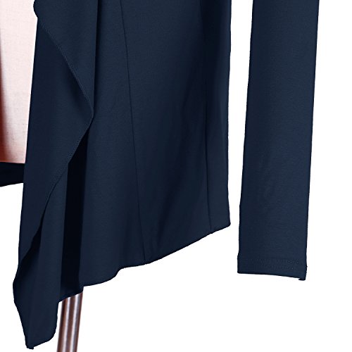 Image of Urban CoCo Women's Drape Front Open Cardigan Long Sleeve Irregular Hem