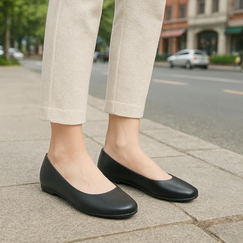 Aomigoct Flats for Women Ballets Shoes: Black 10 Dress Slip Comfortable Work Flats for 2025 - Casual Ladies Wedding Walking Flat2