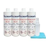 Ultra Pure Isopropyl Alcohol 99.9%, 500ML, 4 Pack with Bonus Mini 4 oz Spray Bottle & Micro Fibre Cloth