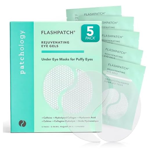 Patchology FlashPatch Rejuvenating Eye Gel - Pflegende Augenpads mit Koffein und Kollagen-Hydrolysat- Eye Gels Feuchtigkeitspflege gegen Schwellungen, Müdigkeit und Trockenheit geeignet