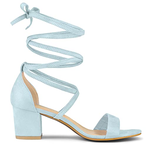 Allegra K Sandali da donna con tacco grosso e