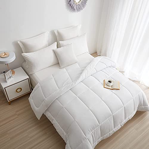 Image of Razzai All-Season Comforter 110 GSM Super Soft & Lightweight Double Bed Queen Size (90 inch X 90 inch Inches /228Cm X 228Cm) White Microfiber