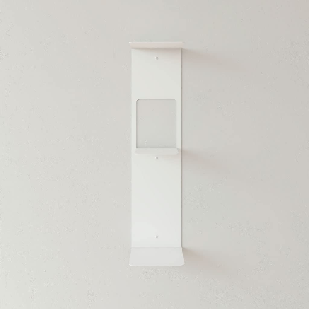 Estante Metálico Vertical Flotante de Pared | Ideal para organización de Libros y decoración | Acero Lacado al Horno | Fabricado en España (White)