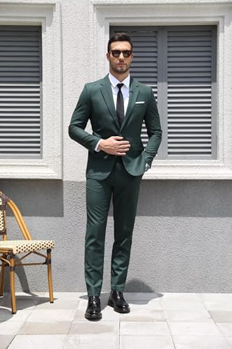 Suit Men Slim Fit 2 Piece Suits Set Two Button Solid Wedding Groomsmen Suits Prom Party Business Blazer Pants2