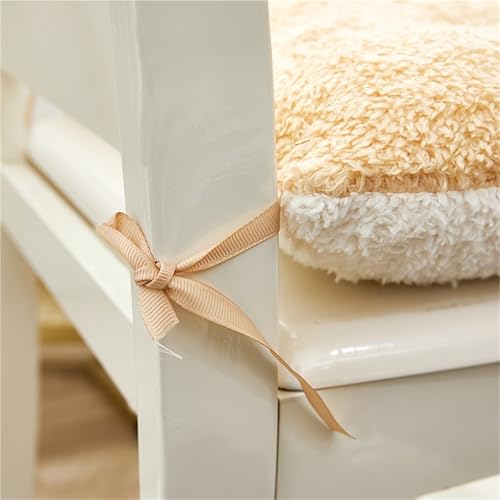Coussin de chaise d'hiver en peluche double face carré pour bureau - 4
