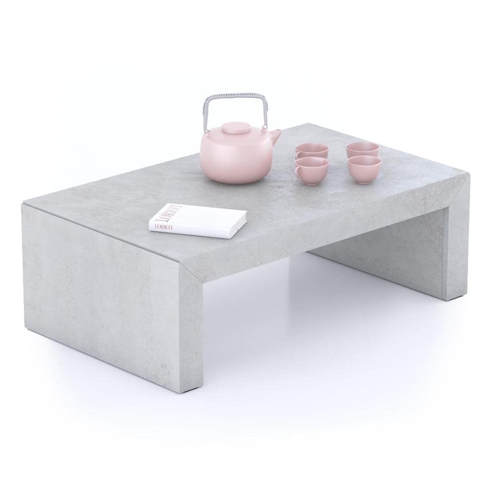 Mobili Fiver, Angelica Coffee Table, Concrete Effect, Grey, Made In Italy