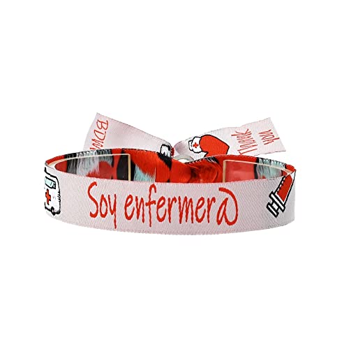 BDM Bracciale in Tessuto Frase Sono un'infermiera, Braccialetto Ricamato la Tua Professione, Accessorio in Tessuto Infermiera, per Uomo e Donna, Regolabile e Divertente. BDM Bracciale in Tessuto Frase Sono un'infermiera, Braccialetto Ricamato la Tua Professione, Accessorio in Tessuto Infermiera, per Uomo e Donna, Regolabile e Divertente.