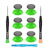 Xbox One Controller Joystick Replacement - 6PCS Original Thumbsticks Analog Thumb Sticks Parts - True Rubberized with T8 T6 Repair Screwdriver Kit for Xbox One Controller