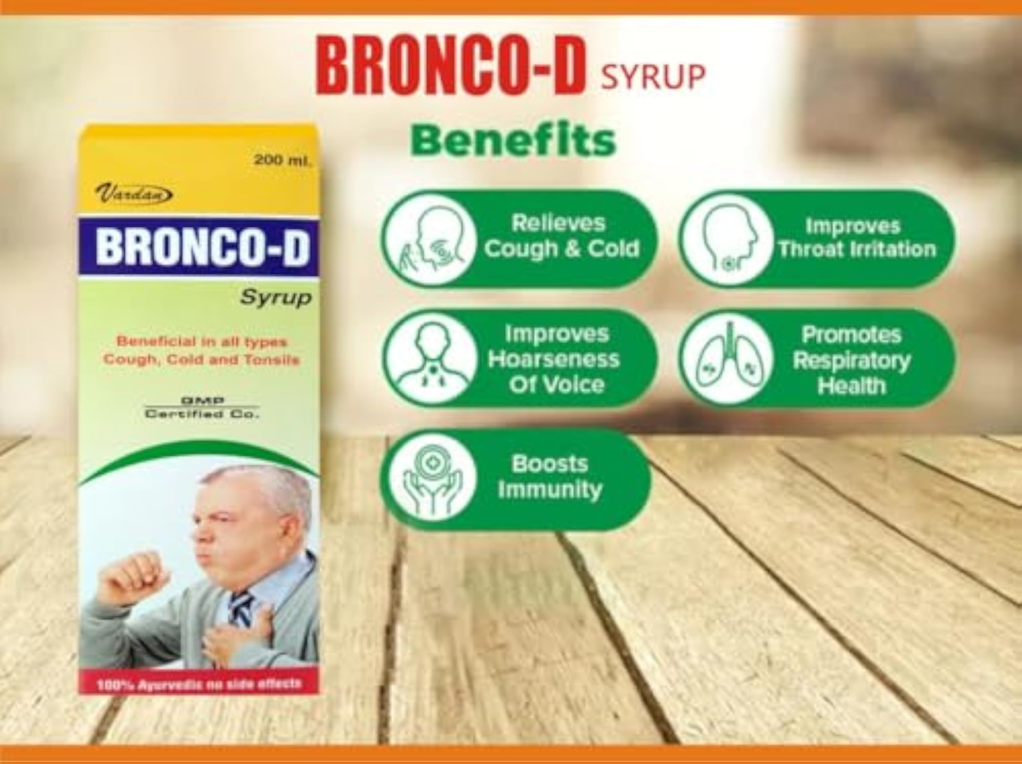 Vardan Health Care Bronco D Syrup, 200ML