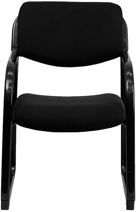 Flash Furniture Richie Black Fabric Executive Side Reception Chair with Sled Base