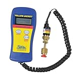 Yellow Jacket Hand-Held Vacuum Gauge, Deluxe, 32 to 122 deg F Ambient, 1/4 in Male Flare Connection, LED Display, Battery, Plastic