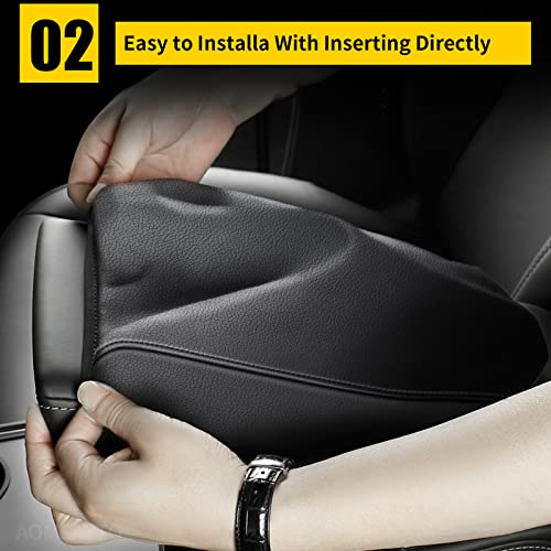 AOMSAZTO Console Covers for 2012 2013 2014 2015 2016 Honda CRV Armrest Covers for Honda CR V Black with Black Stiches by AOMSAZTO - Image 3
