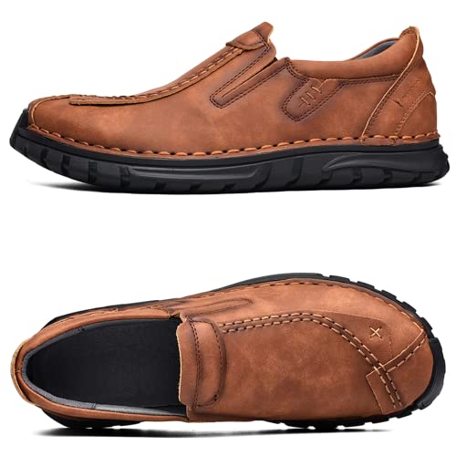 Men's Leather Shoes Casual Loafers Slip on Comfortable Walking Driving Shoes for Men2