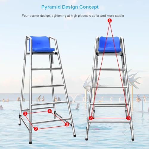Silla salvavidas resistente, altura 180 cm, color plata miniatura 4