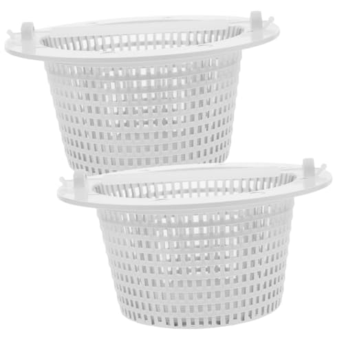 BUTIFULSIC Cesta de filtro de piscina, 2 peças, plástico branco dedicado