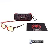 Gunnar - Spider-Man: Miles Morales Edition Premium Gaming And Computer Glasses For Kids (Age 12+) - Blocks 65% Blue Light - Cruz, Amber Tint