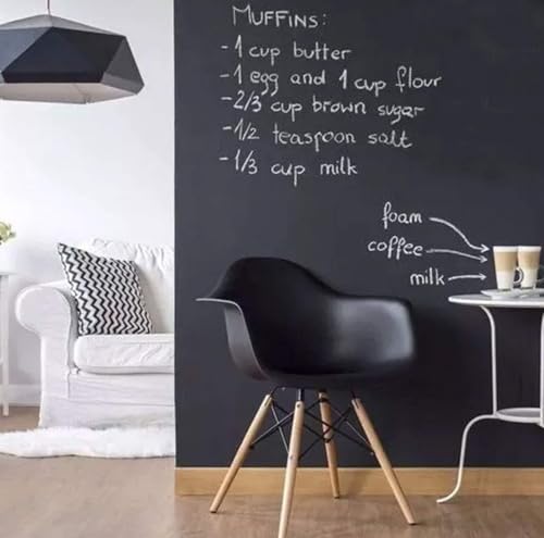 Lousa Quadro Negro Adesivo de Parede Autocolante, 2m x 45cm, Decoração e Escrita Criativa, Acompanha