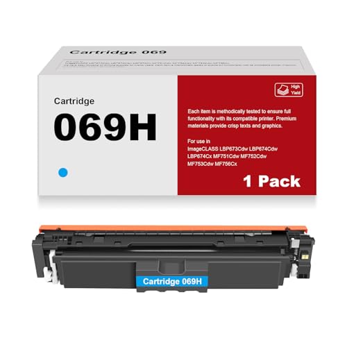 Toner 069H cyan haute capacité reconditionné à flux de poudre constant pour Canon 069