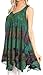 Sakkas Priya Sleeveless Tie Dye Handkerchief Hem Tunic with Smocked Racerback