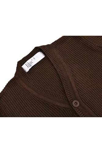 Image of Lilax Baby Boys Basic Long Sleeve V-Neck Classic Knit Cardigan Sweater