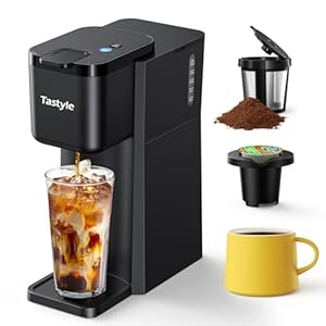   Single-Serve-Hot-and-Iced-Coffee-Maker-One-Cup-Coffee-Machine-for-K-Cup-and-Ground-6-to-14-Oz-Brew-Sizes-with-Recipe-Book-for-Home-Travel-RV-Office-and-Dorm-Classic-Black-20-Version