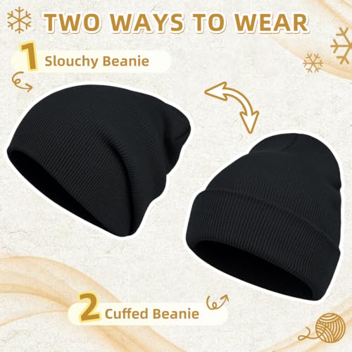 Image of ZOORON Beanie for Men Women Slouchy Winter Beanie Hats Cuffed Skull Caps